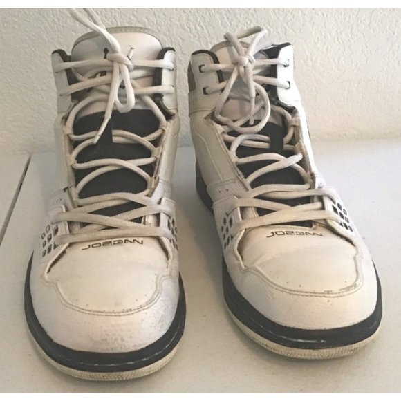 JORDAN 1 FLIGHT MID MEN'S SIZE 10.5 SHOES WHITE GRAY BLACK ATHLETIC SNEAKER - Picture 4 of 6